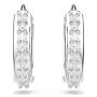 Swarovski øredobber Matrix hoop earrings Round cut, White, Rhodium plated - 5690670