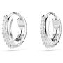 Swarovski øredobber Matrix hoop earrings Round cut, White, Rhodium plated - 5690670