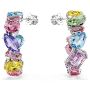 Swarovski øredobber Gema hoop earrings Asymmetrical design, Mixed cuts, Small, Multicolored, Rhodium plated - 5692412