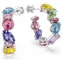 Swarovski øredobber Gema hoop earrings Asymmetrical design, Mixed cuts, Small, Multicolored, Rhodium plated - 5692412