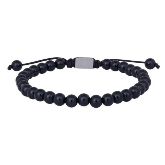 Herrearmbånd black onyx, 19-25 cm. SON of NOA - 80980050000