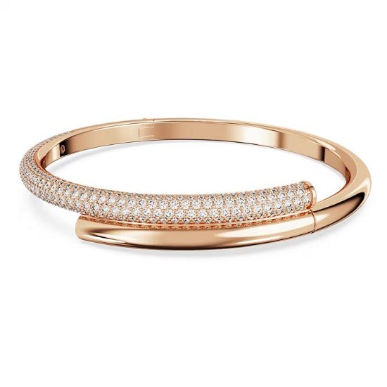 Swarovski armbånd Dextera bangle Magnetic closure, White, Rose gold-tone plated - 5692267