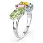 Swarovski Gema ring Mixed cuts, Multicolored, Rhodium plated - 5692407