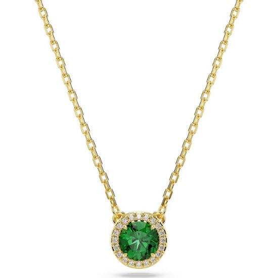 Swarovski smykke Una Angelic, Round cut, Pavé, Green, Gold-tone plated - 5680557