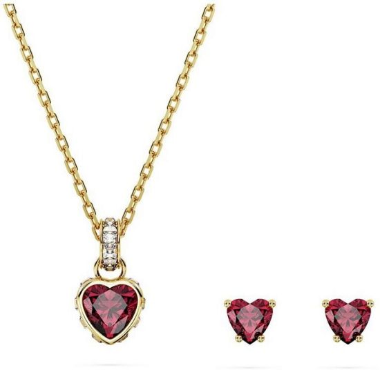 Swarovski smykkesett Chroma set Heart, Red, Gold-tone plated - 5684506