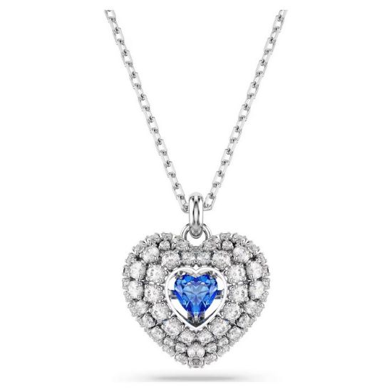 Swarovski smykke Idyllia pendant Heart, Blue, Rhodium plated - 5680403