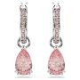 Swarovski øredobber Attract drop earrings Pear cut, Pink, Rhodium plated - 5723566