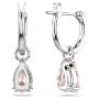 Swarovski øredobber Attract drop earrings Pear cut, Pink, Rhodium plated - 5723566