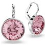 Swarovski øredobber  Bella drop earrings Round cut, Pink, Rhodium plated - 5724290