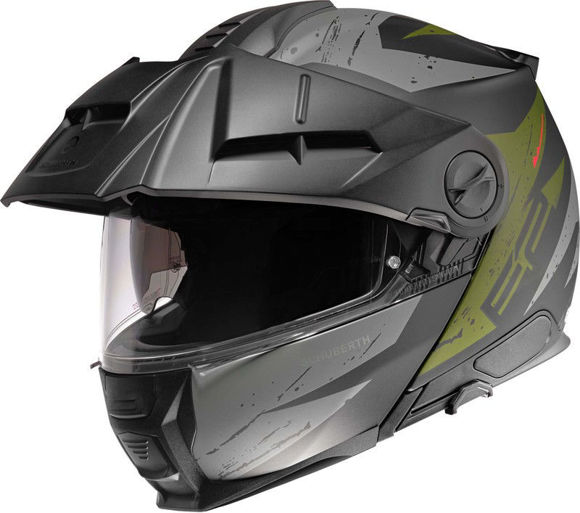 Bilde av E2 Explorer MC adventure åpningshjelm Schuberth grønn