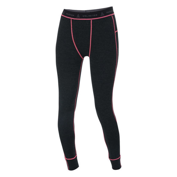 Bilde av AMOQ 100 % Merino undertøybukse dame Grå/rosa