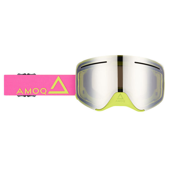 Bilde av Vision Amoq med magnetisk linse goggles/briller Pink/HiVis Silver Mirror