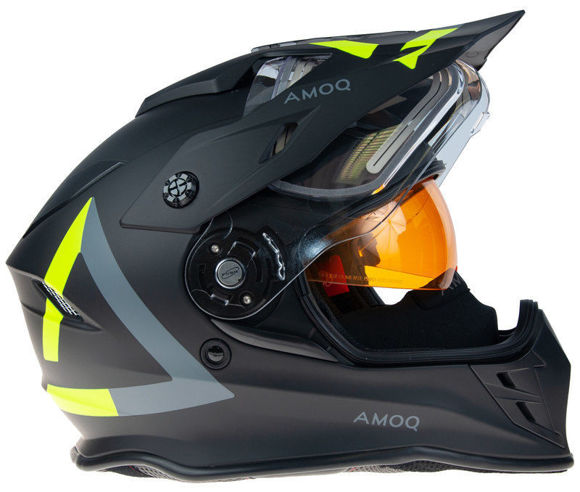 Bilde av AMOQ Adaptor EL visir Adventure Snøscooter/MC hjelm Svart/Gul