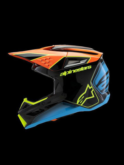 Bilde av Alpinestars Hjelm SM3 Barn/Junior Fray Black/Orange/Yellow Fluo