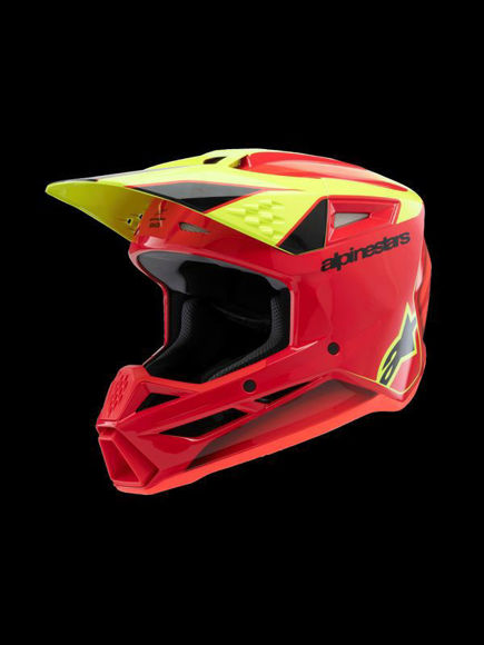 Bilde av Alpinestars Hjelm SM3 Barn/Junior Fray Rød/Gul Fluo/Sort