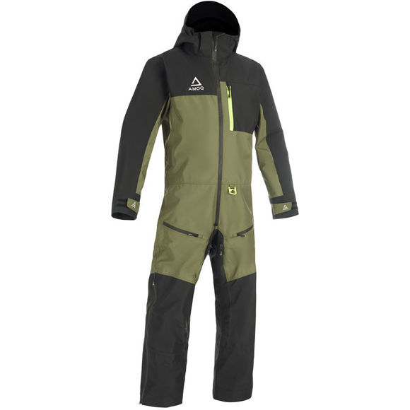 Bilde av Heldress foret AMOQ Dynamic Junior Monosuit snøscooter Svart/Militærgrønn/Hivis