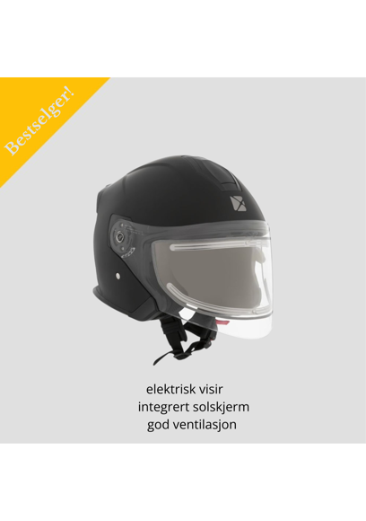 Bilde av CKX  Razor halvhjelm med elektrisk visir Snøscooter svart