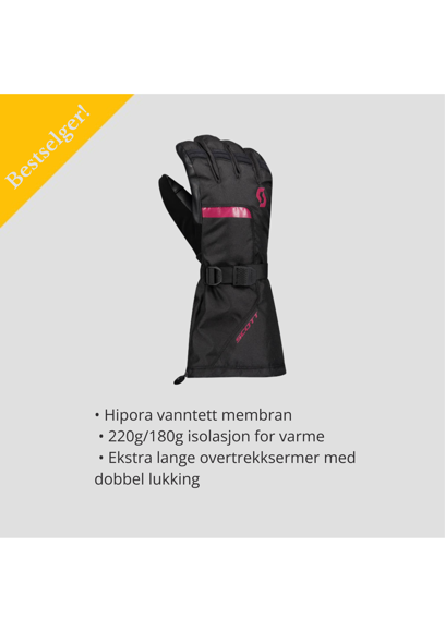 Bilde av Scott Roop hansker snøscooter Sort/Rosa