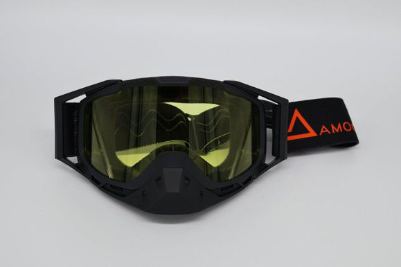 Bilde av AMOQ Junior Snow Goggles svart/orange gul linse