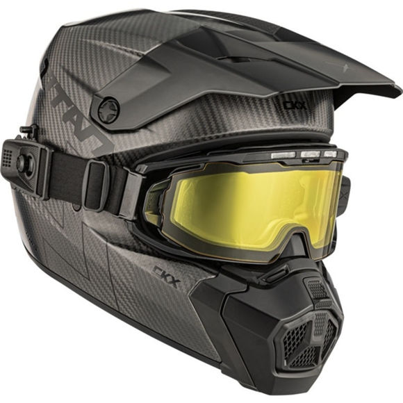 Bilde av CKX Hjelm Titan AMS Matt Carbon + Elektrisk oppvarmede briller/goggles