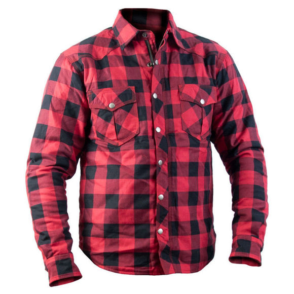 Bilde av TIMELESS HillBilly Kevlar MC skjorte, rød/svart