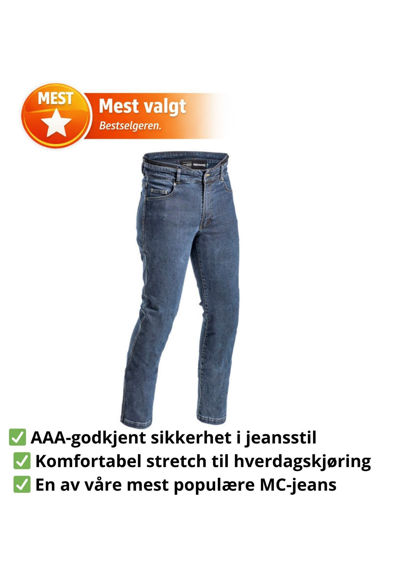 Bilde av Rogen Jeans normal/kort MC dongeribukse Halvarssons Blå