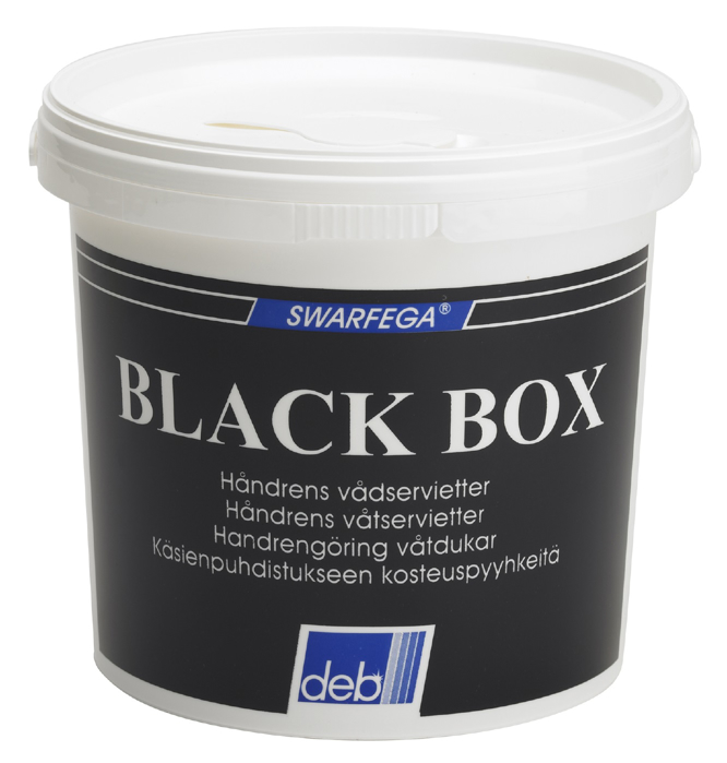 DEB VÅTSERVIETT BLACK BOX 150 ARK