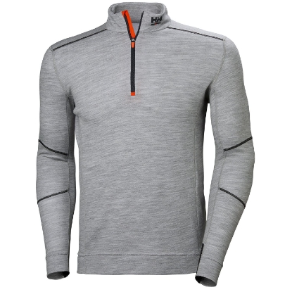 HELLY HANSEN TRØYE MERINO HALF-ZIP LIFA GRÅ