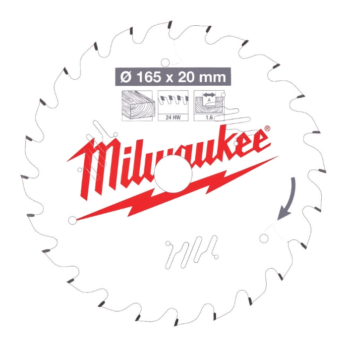 MILWAUKEE SIRKELSAGBLAD W165 X 20 X 1.6 X 24T