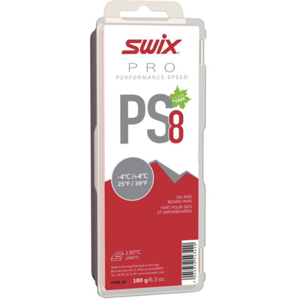 Bilde av Swix  PS8 Red, -4°C/+4°C, 180g