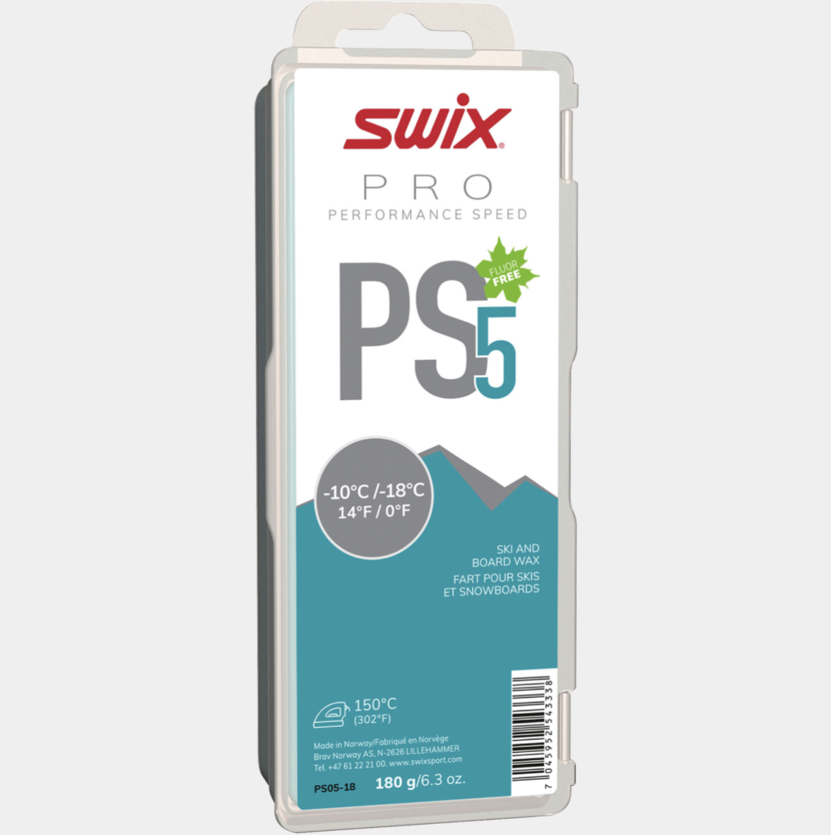 Bilde av Swix  PS5 Turquoise, -10°C/-18°C, 900g