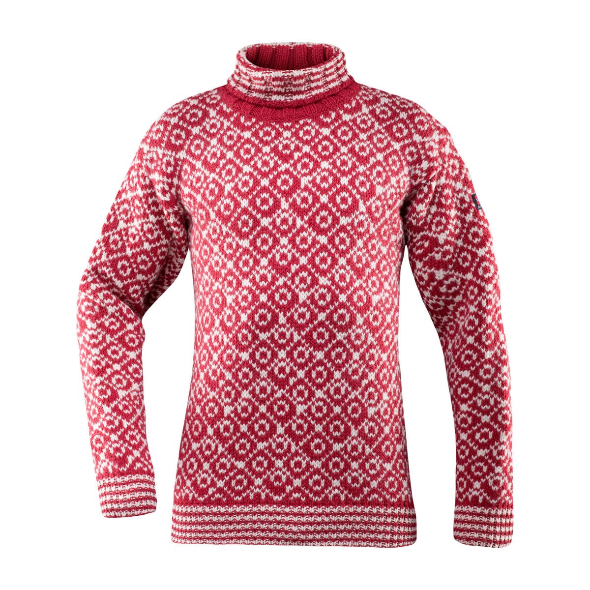 Bilde av Devold  SVALBARD SWEATER HIGH NECK 207 hindberry/offwh