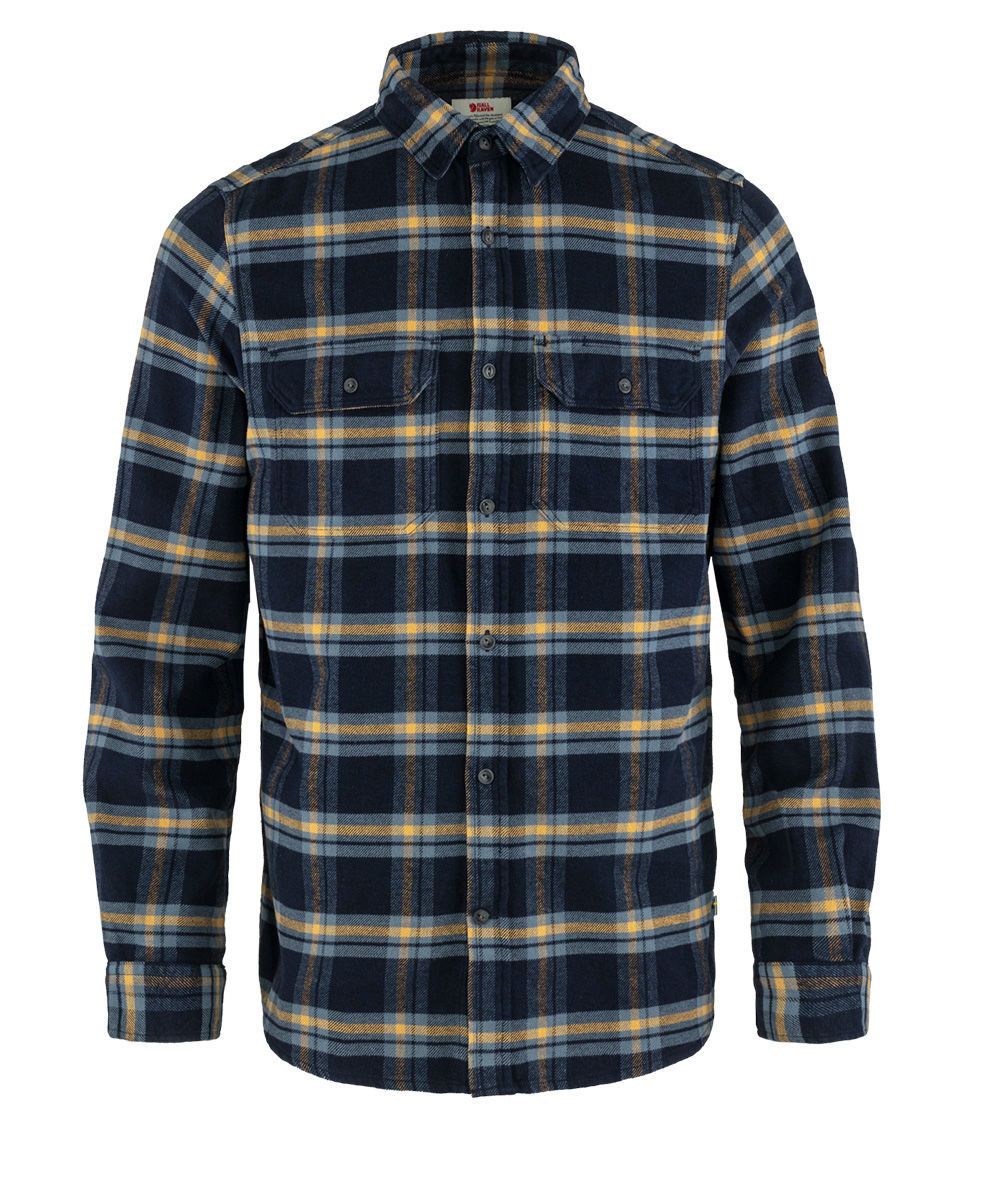 Bilde av Fjällräven  ÖVik Heavy Flannel Shirt M 555-232 Dark Navy-Buckwheat