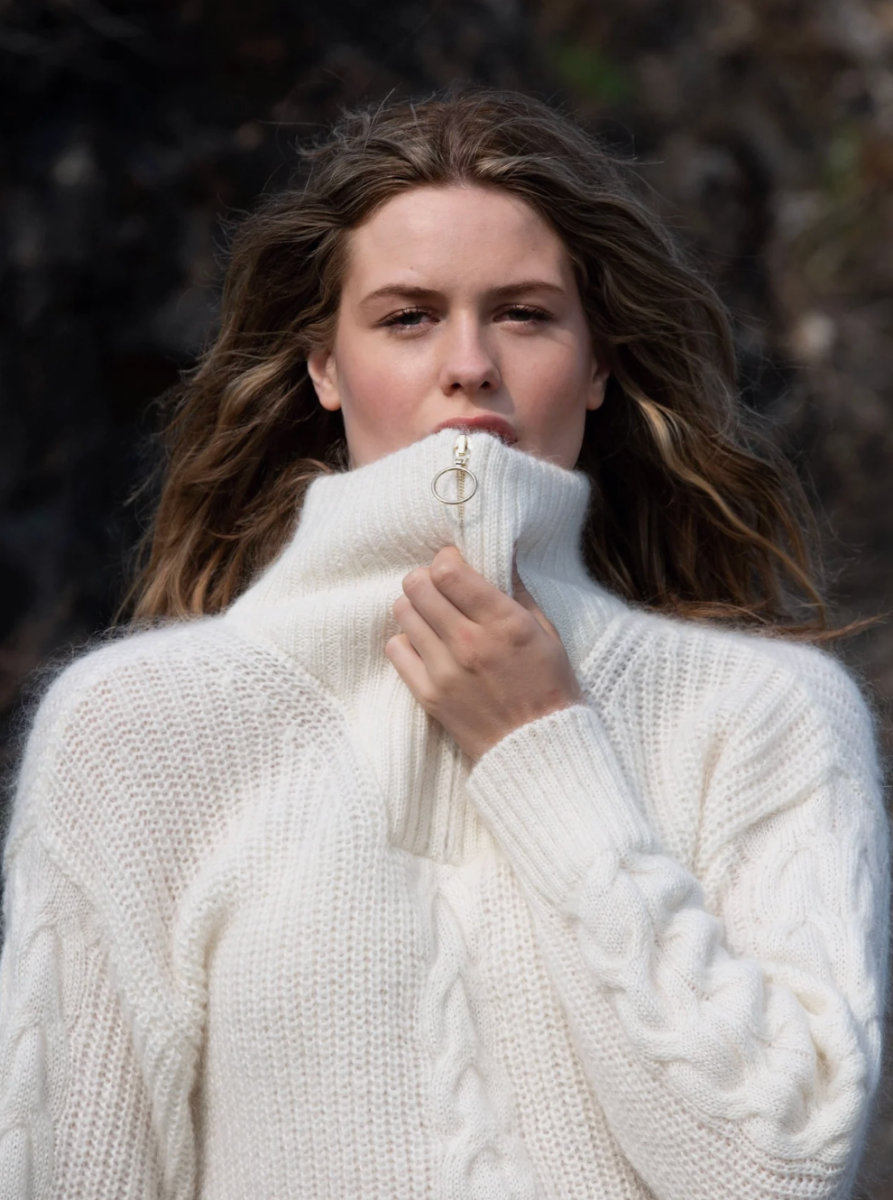 Bilde av WoolLand  Olden knitted sweater Woman A04 Cream