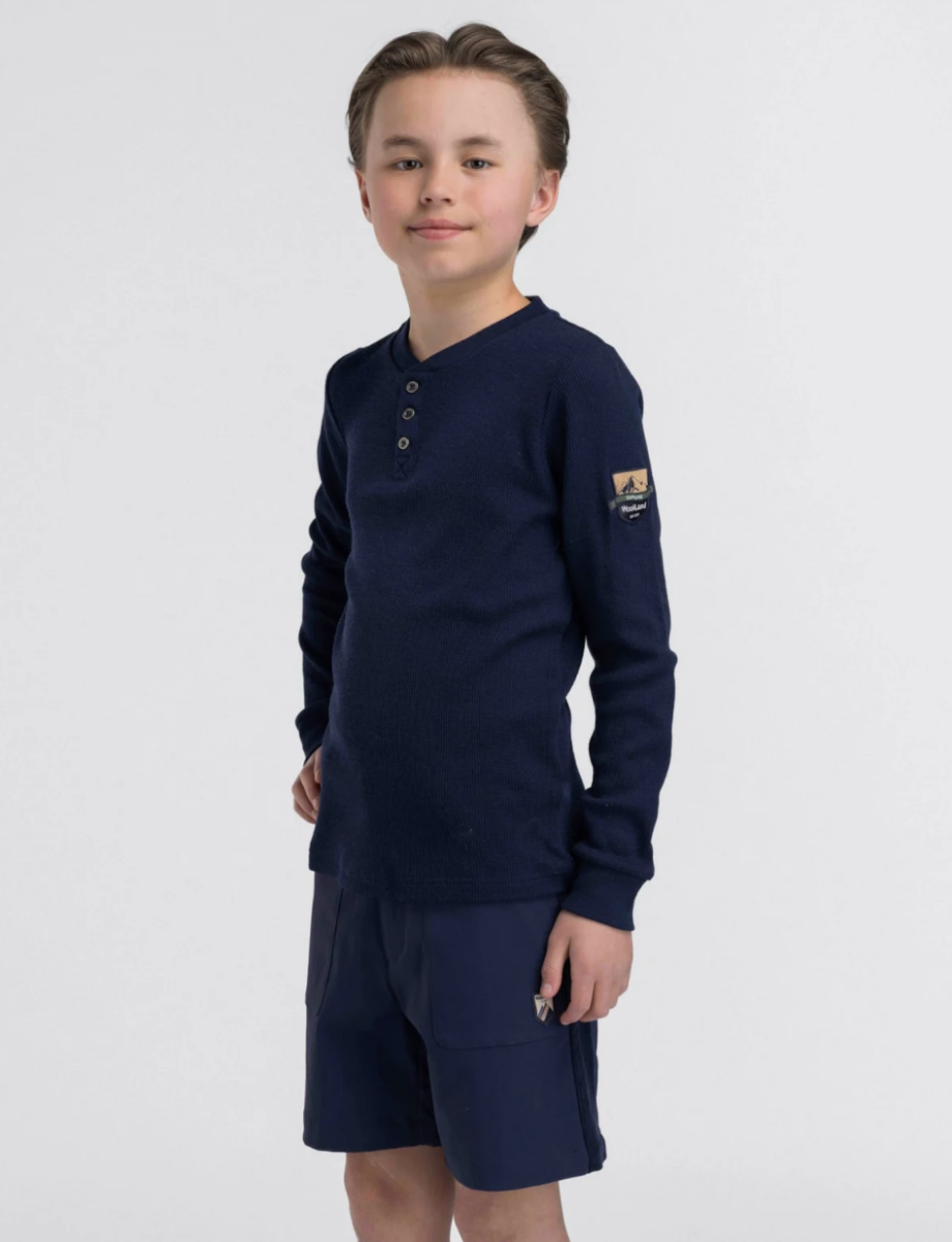 Bilde av WoolLand Nordnibba LS top Kids blue ink