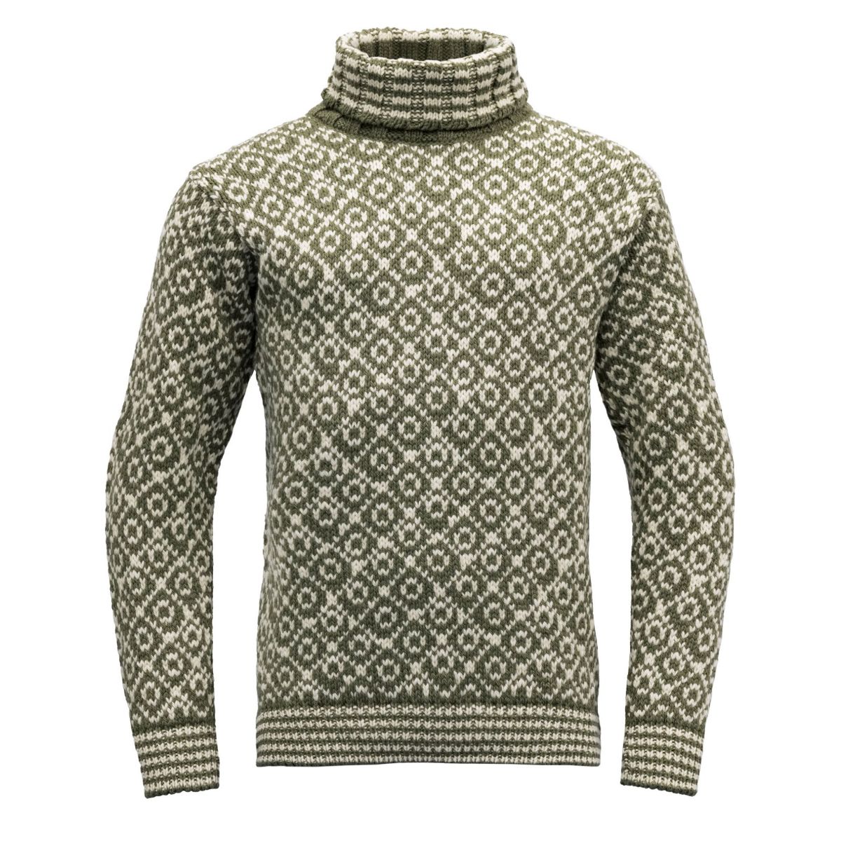 Bilde av Devold  Svalbard Wool High Neck 388A Olive/Offwhite