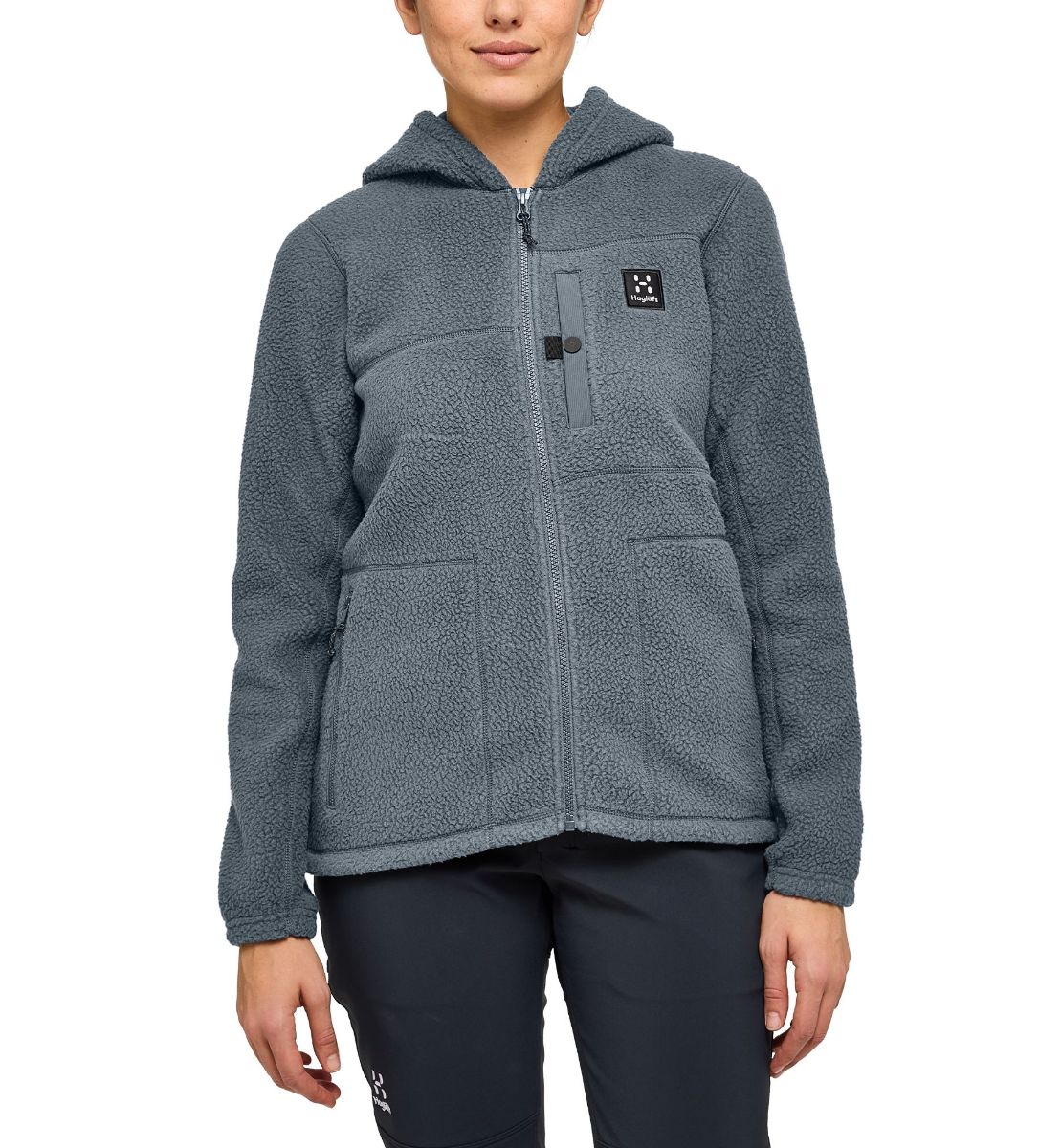 Bilde av Haglöfs  Malung Pile Hood Women 216 Steel Blue