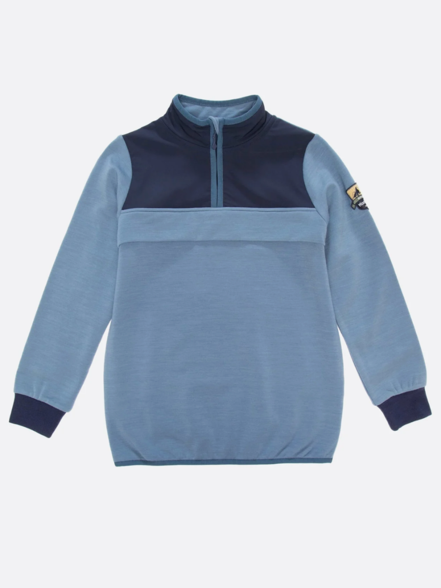 Bilde av WoolLand Moelv Sweater brushed Fleece Kids lake