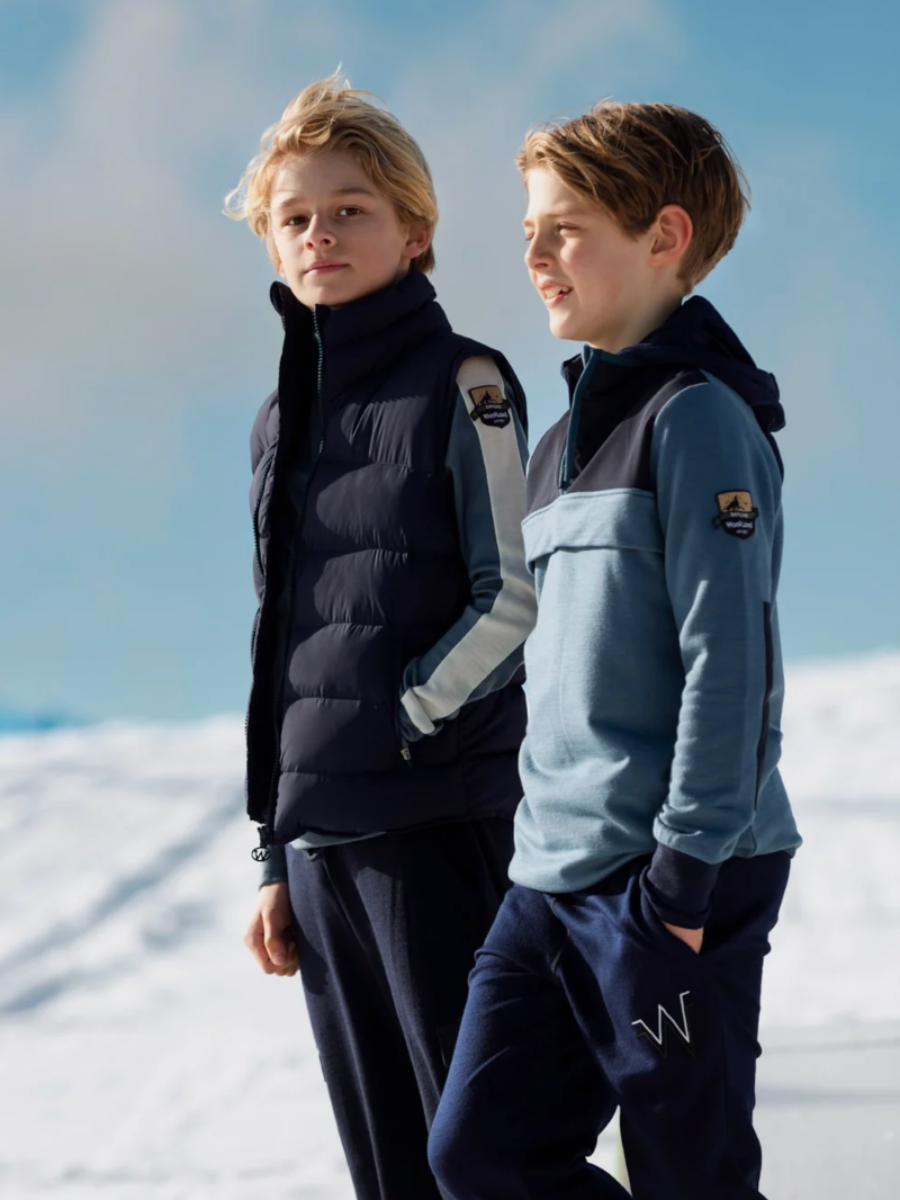 Bilde av WoolLand Moelv Sweater brushed Fleece Kids lake