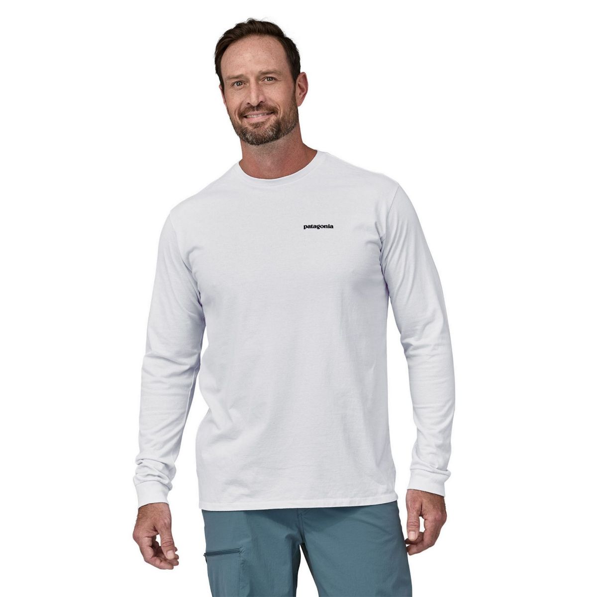 Bilde av Patagonia  M L/S P-6 Logo Responsibili-Tee WHI White