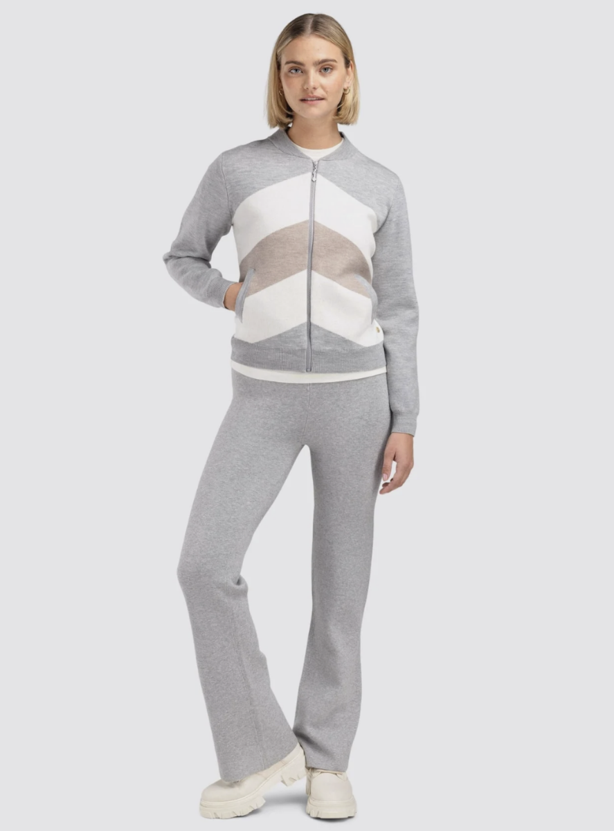 Bilde av WoolLand  Hemsedal knitted Flare Pants Woman E01 Grey Melange