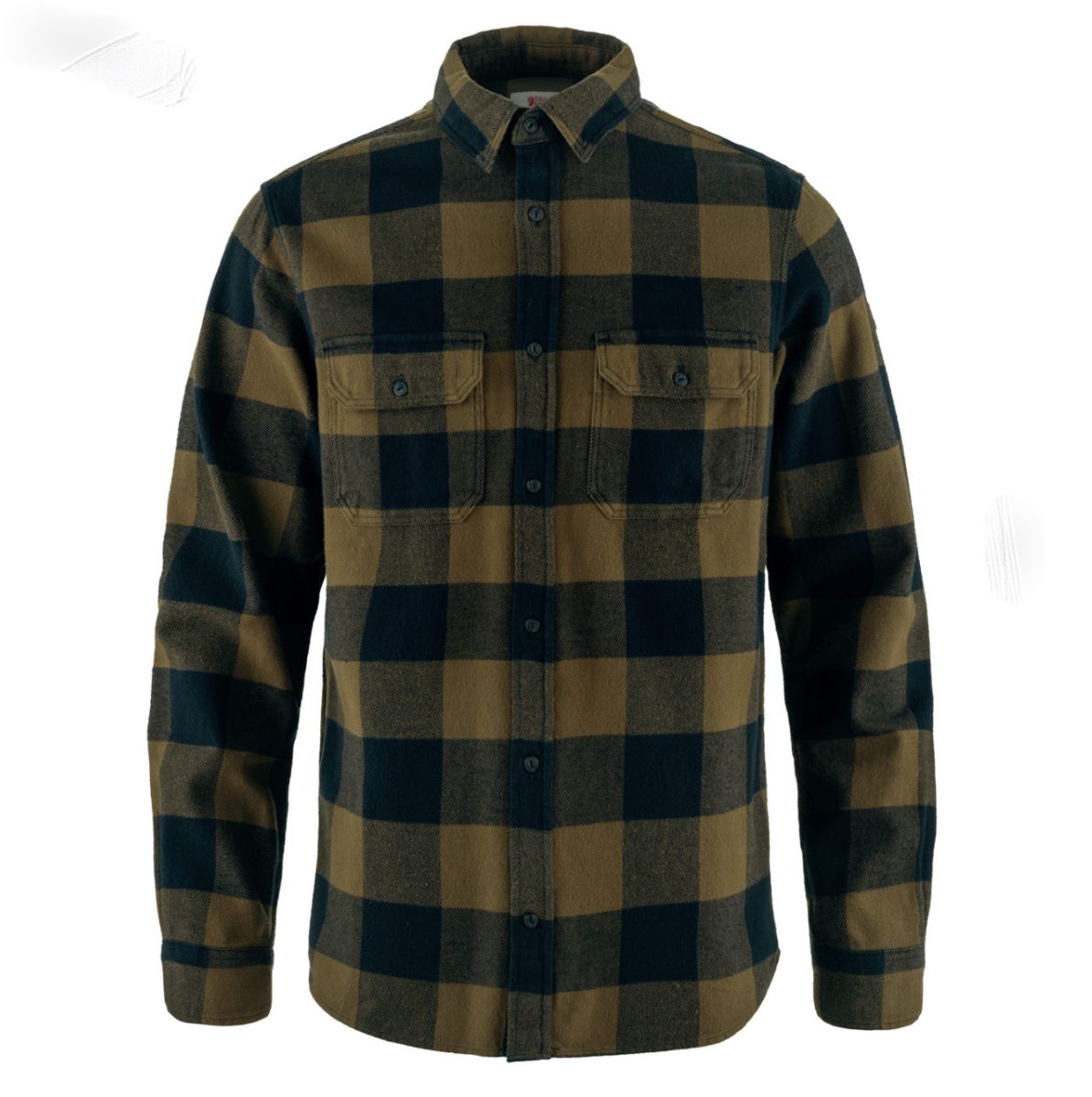 Bilde av Fjällräven  ÖVik Heavy Flannel Shirt M 265-555 Wood Brown-Dark Navy