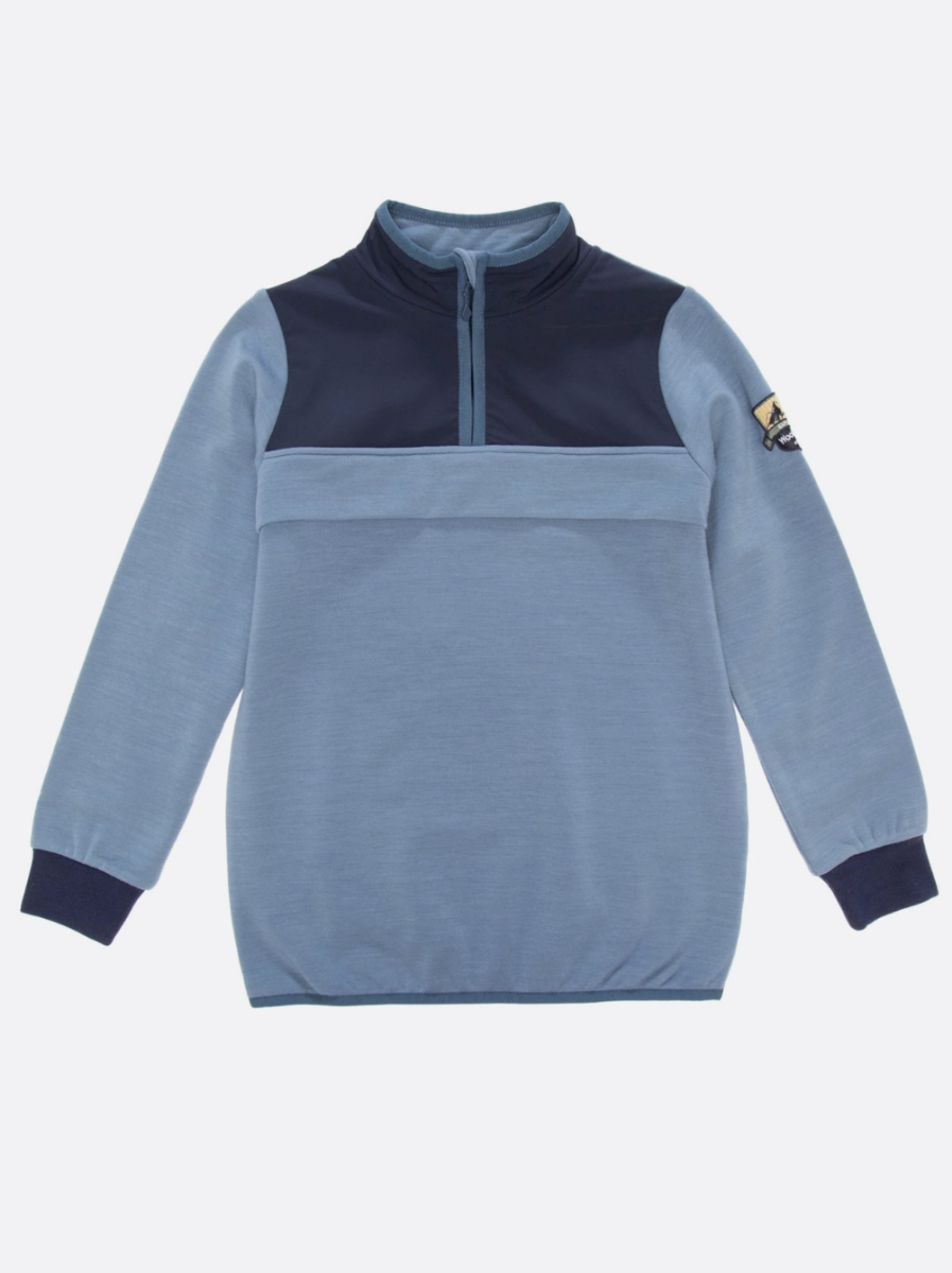 Bilde av WoolLand  Moelv Sweater brushed Fleece Kids lake 110-128