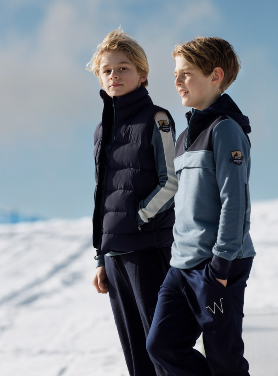 Bilde av WoolLand  Moelv Sweater brushed Fleece Kids lake 110-128