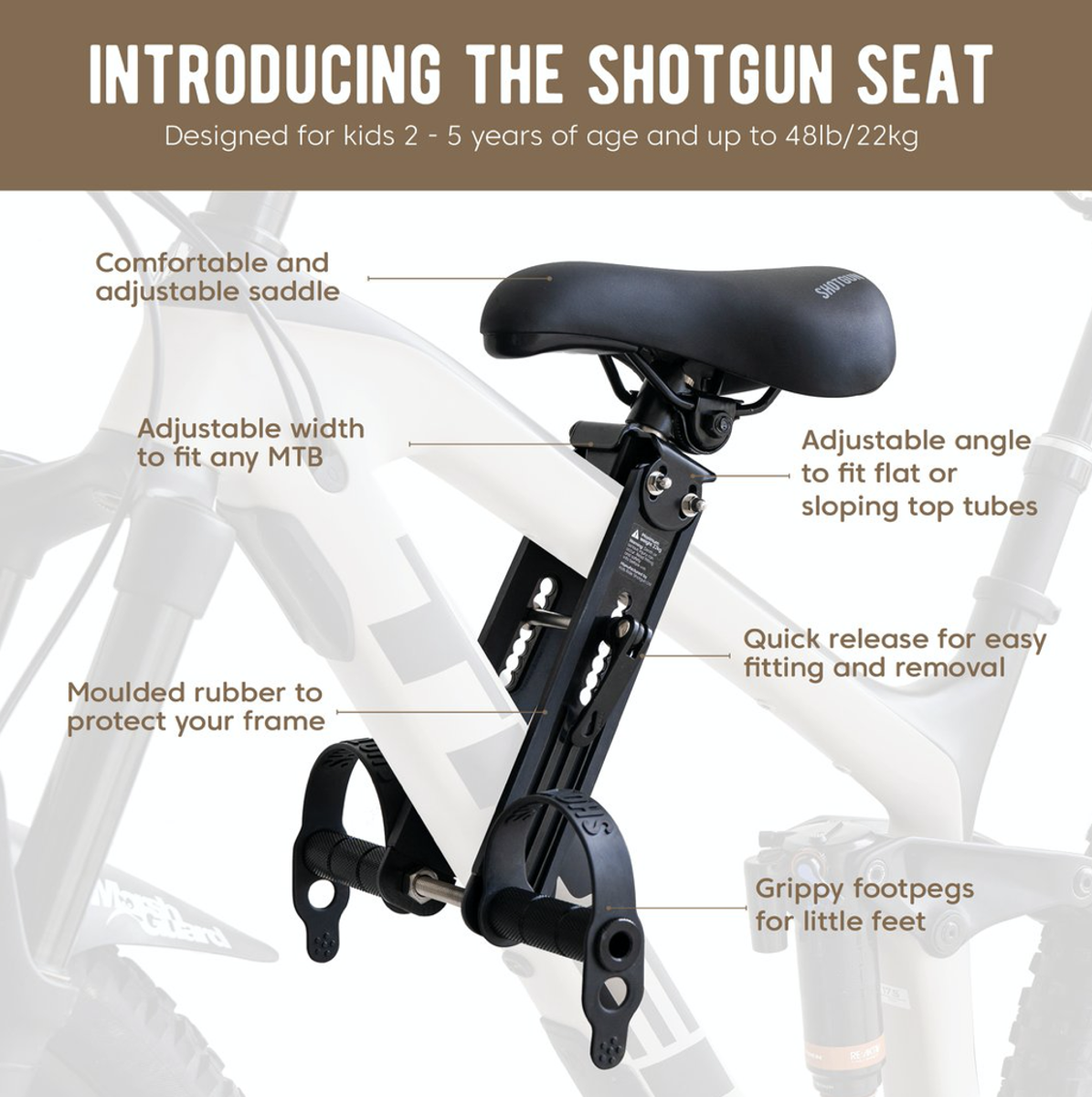 Bilde av Shotgun Kids Mountain Bike Seat Combo