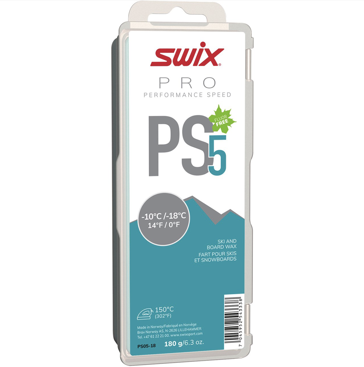 Bilde av Swix  PS5 Turquoise, -10°C/-18°C, 180g