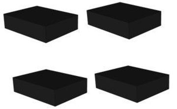 Solide gummi pader.  Standard på våre sakseløftere 150 x 100 x 80 mm 4stk