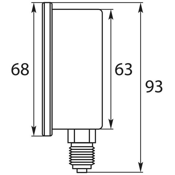 Manometer 63mm - 0-25bar stående  0-25 bar / 1/4   Rusttfri stål.
