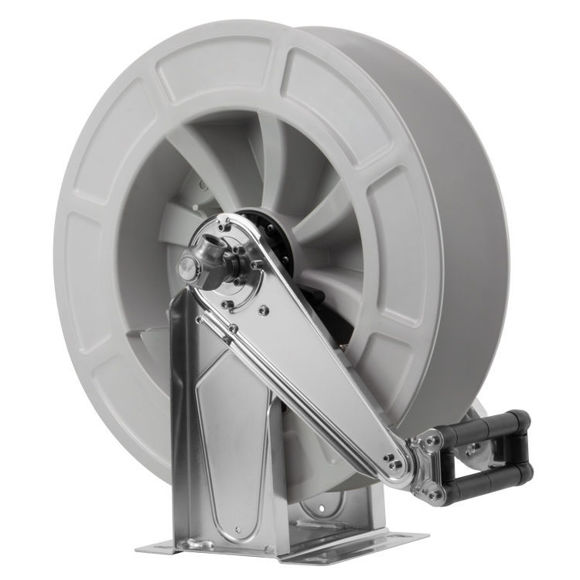 slangetrommel rustfri-pvc - høytrykk- max 30mtr slange - uten slange -grå