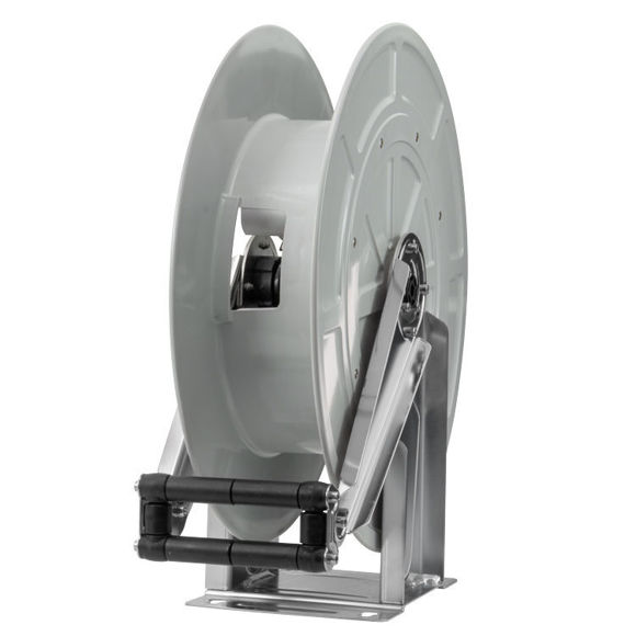 slangetrommel rustfri-pvc - høytrykk- max 30mtr slange - uten slange -grå